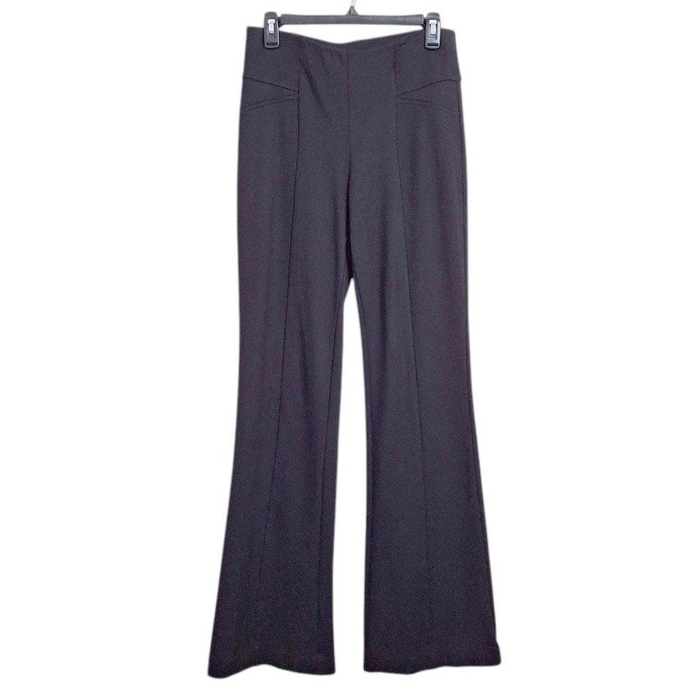 INC International Concepts Pants 4 Black Flare Vertical Seams Faux Pockets Work